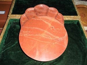 青州临朐红丝石新制式仿画盘实用砚台 茶盘 看盘礼品砚台配锦合