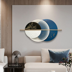 现代简约轻奢客厅沙发背景墙装饰画餐厅餐桌圆形壁饰创意挂件