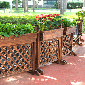 碳化木花槽花架