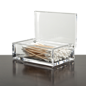 透明棉签盒亚克力桌面收纳盒现代创意简约牙签盒塑料加厚茶叶盒子