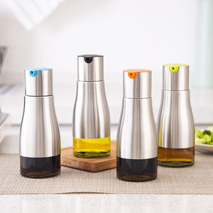 新款不锈钢可控油壶厨房用品玻璃油瓶大容量调味瓶定制酱油醋瓶
