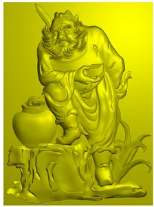 同款货源516brother淘宝远景 钟馗玉雕挂件带线 精雕图浮雕图bmp