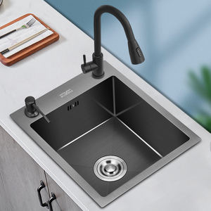纳米水槽单槽304不锈钢侧边厨房洗菜盆小号吧台手工槽洗手池台下
