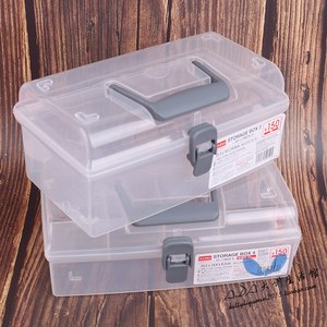 日本大创DAISO收纳盒药盒手提式透明塑料整理盒收纳箱药箱盒泰产