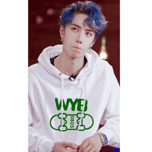 王一博同款耶啵滑板街舞白色连帽加绒卫衣女宽松2021新款应援衣服