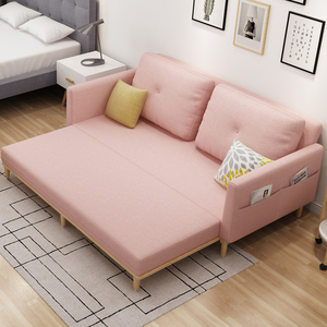 北欧沙发床客厅小户型多功能1.8米乳胶两用可折叠双人实木网红款