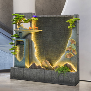 室内水幕墙流水屏风客厅鱼缸玄关瀑布阳台鱼池假山喷泉造景观摆件
