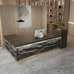 中式养生馆前台收银台店铺商用采耳店棋牌室吧台转角美容院接待台