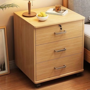 床头柜带轮小型可移动带锁的床头柜床头置物架简约现代卧室小柜子