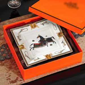 客厅大号陶瓷烟灰缸潮流家用办公室lv欧式大气网红送男友送礼盒装