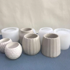 手工diy水泥多肉植物自制花盆硅胶模具 北欧风格