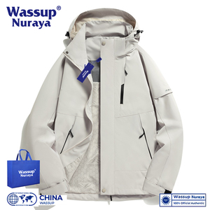 WASSUP冲锋衣2024新款男款薄款春秋季防风防水女外套单层潮牌夹克