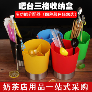 多功能筷子筒筷笼家用塑料厨房快子勺子收那盒分格吸管吧台收纳盒