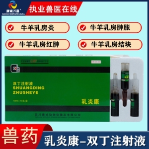 中药羊乳房炎母牛肿胀红肿涨奶结块产后消炎药兽药双丁注射液10ml