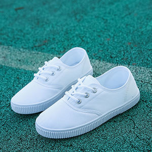 儿童白鞋幼儿园小白鞋布鞋小学生舞蹈男童六一儿童节女童演出白色