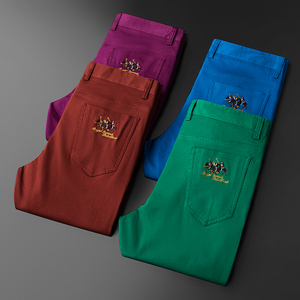 彩色弹力裤裤子