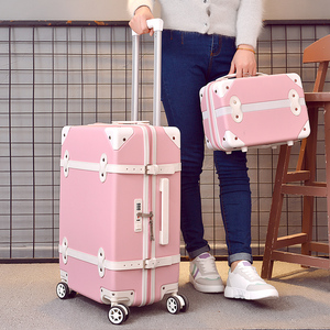 时尚复古学生韩版可爱公主网红女26寸行李箱万向轮24小清新拉杆箱