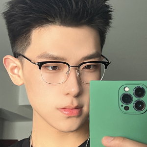 变色眼睛镜男近视