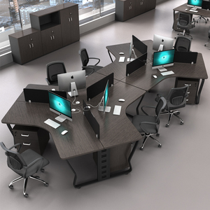 职员办公桌椅组合办公室简约现代员工位卡座员工桌3/6人办公桌子