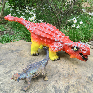 甲龙恐龙套装玩具儿童超大号仿真动物模型塑胶软肿头龙牛龙美甲龙