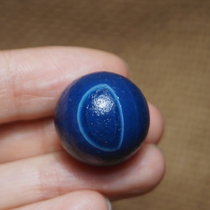 天然蓝色缠丝玛瑙圆珠子 象形月亮 月牙笑脸散珠隔珠眼睛配饰20mm