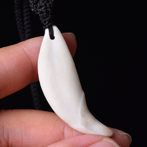 真品黑狗牙吊坠真牙狼牙项链真正狗牙齿挂件男女儿童宝宝婴儿饰品