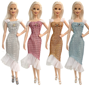 时尚修身长裙吊带连衣裙适合11.5寸芭比娃娃 30cmBarbie 换装衣服