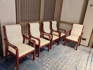 耳朵椅橡木办公椅会议厅椅子将军椅中式酒店白色会展椅大型活动椅