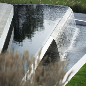 叠水瀑布别墅花园庭院造景水景墙不锈钢瀑布假山景观水帘叠水景