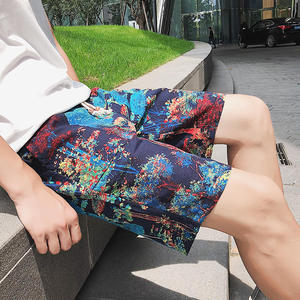 男士短裤夏天休闲印花5五分夏季韩版宽松大花裤衩潮5中裤修身裤子