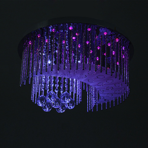 特价个性创意星星月亮圆形LED水晶灯吸顶灯客厅遥控卧室 灯  房间