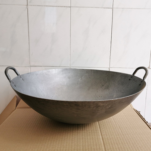 厨师专用炒锅商用纯手工锻打爆炒锅大号熟铁饭店餐厅食堂双耳铁锅