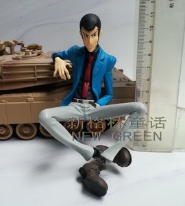 正版散货 鲁邦三世 蓝色西装 坐姿 手办 景品 模型