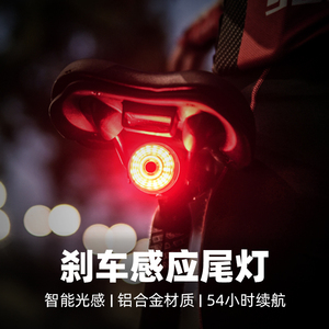 自行车尾灯刹车智能感应灯公路山地车夜骑灯单车配件骑行装备前灯