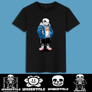 下短袖t恤男夏装undertale骷髅动漫 sans衣服宽松大码上衣t17人付款