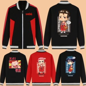 灌篮高手动漫流川枫樱木花道湘北周边衣服男生冬季加绒棒球衫休闲