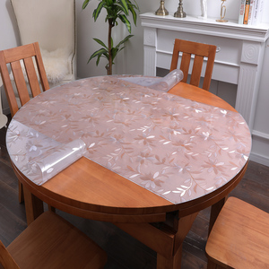 圆形折叠伸缩桌垫透明pvc软质玻璃防水防油防烫免洗圆形餐桌布
