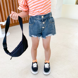 女童短裤夏装2020新款中小儿童牛仔破洞阔腿裤宝宝洋气沙滩热热裤