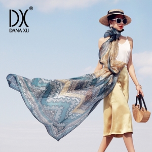 纱巾女夏季丝带发带脖子时尚防晒丝巾度假旅游披肩夏季配裙子薄款