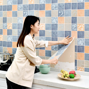 厨房防油自粘壁纸餐桌子翻新装饰墙纸卫生间防水防潮橱柜灶台贴纸
