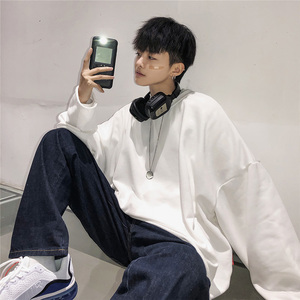 hiphop卫衣男潮ins潮秋抖音网红无帽韩版嘻哈宽松潮牌宽松les帅t