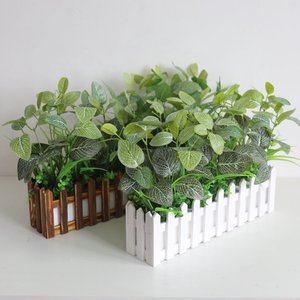 假绿植物盆栽 饭店装饰隔断遮挡网红栅栏花 墙角走廊假花舞台造景