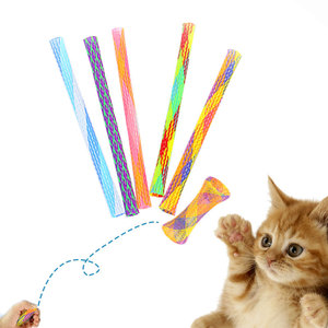 5个装 猫玩具弹跳伸缩网管带羽毛逗猫棒自嗨多造型宠物用品