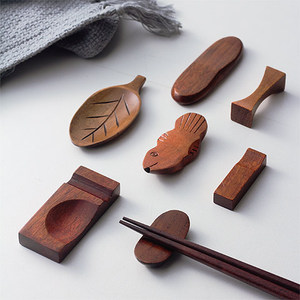 日式筷子托实木树叶筷枕家用创意筷架餐厅酒店餐具用品公筷汤勺架