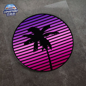 gta汽车贴纸椰子树蒸汽波vice city贴纸复古怀旧贴电动车贴纸防水