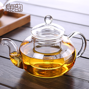 透明玻璃茶壶滤网内置耐高温茶壶带过滤泡茶壶茶水分离家用可加热