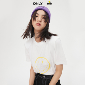 only2021秋季新款smiley笑脸联名圆领短t恤女|121301100