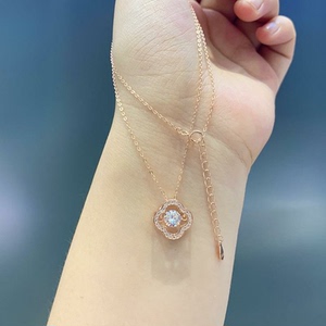 mclon曼卡龙灵动四叶草银项链