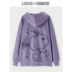 【史努比联名】乐町紫色针织洗水外套2020冬季新款卫衣c3bbb1201