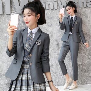 西装套装女早春新款职业西服老师校服学院风幼儿园园服jk外套制服